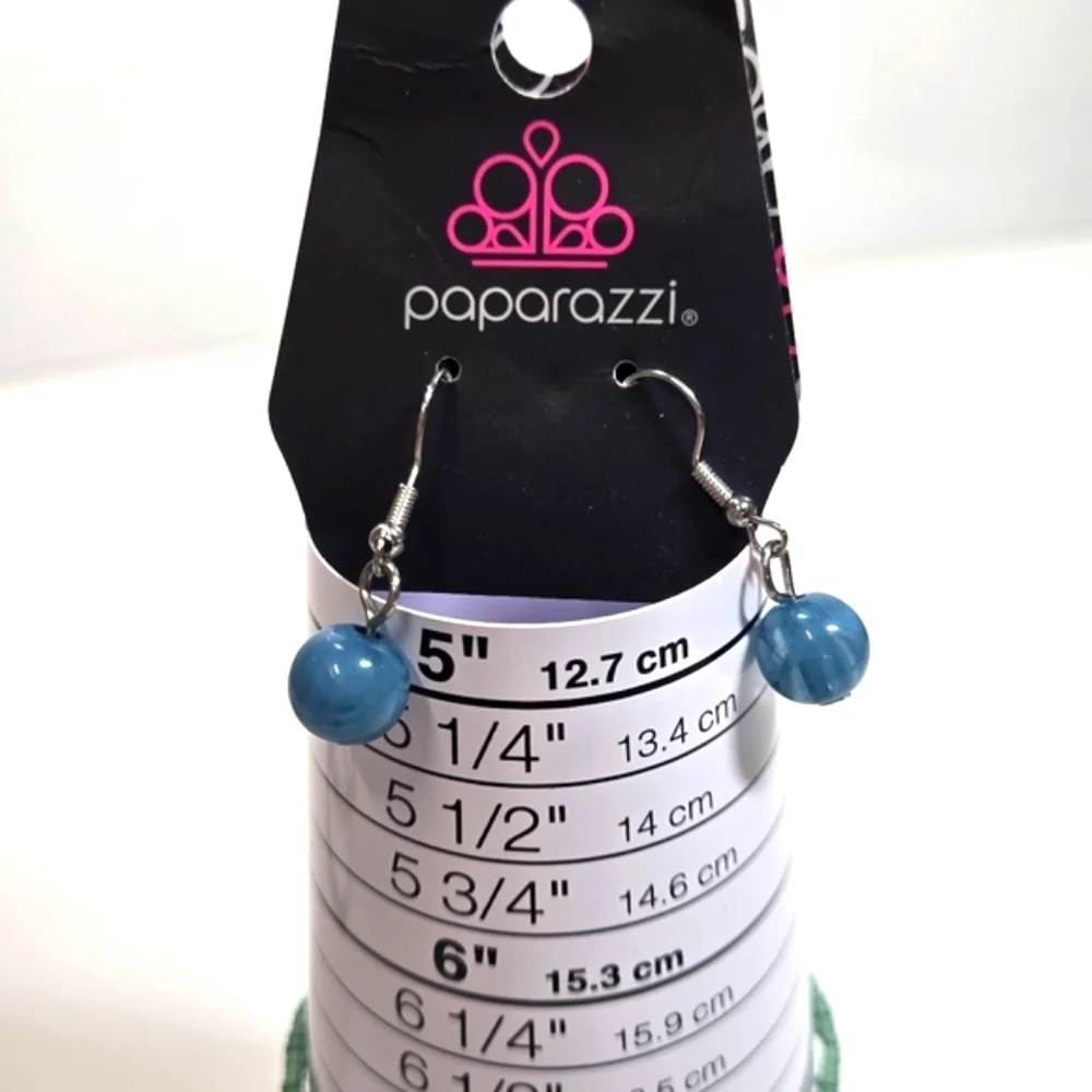 Chakra Stone Bracelet Bundle Gemstone Wood Seedbeads Turquoise Acrylic Earrings - Picture 5 of 6